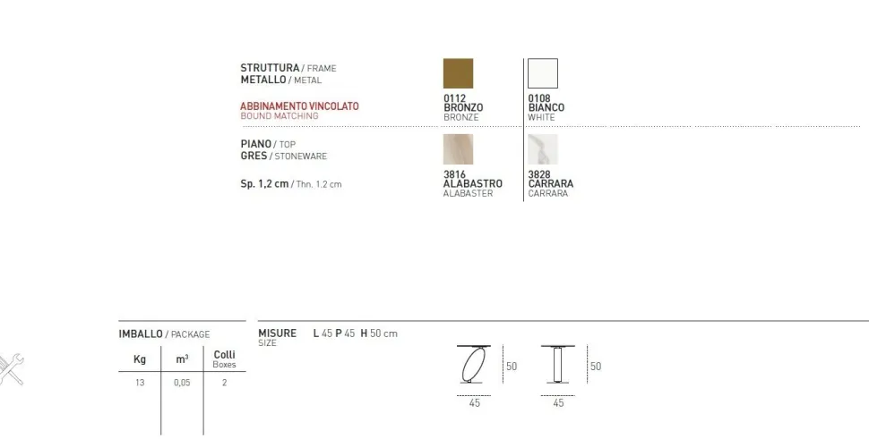 Tavolino angolare da salotto con struttura ad anello in metallo Ring disponibile in vari colori