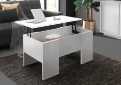 Tavolino basso contenitore in Bianco lucido