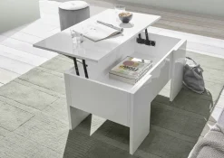 Tavolino basso contenitore in Bianco lucido