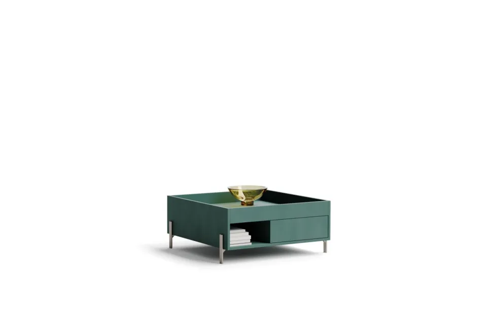 Tavolino con piedini in metallo verniciato Ginta linea Contact disponibile in vari colori