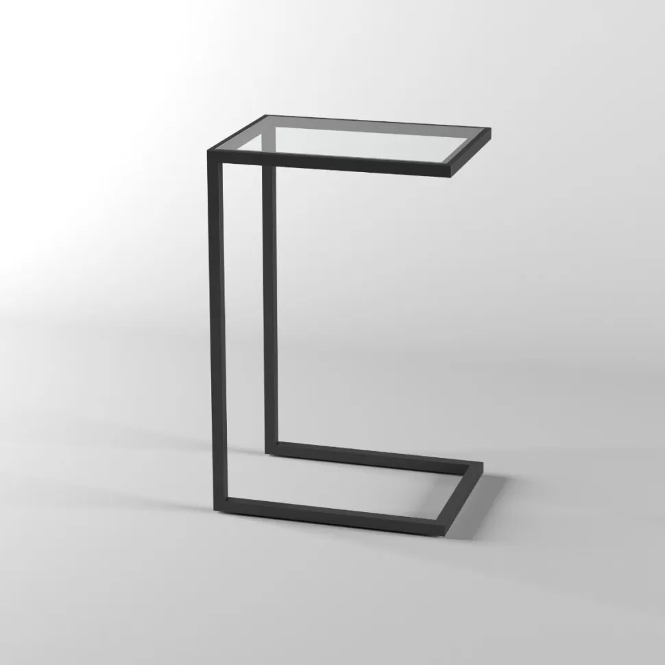 Tavolino da divano in alluminio e vetro personalizzabile