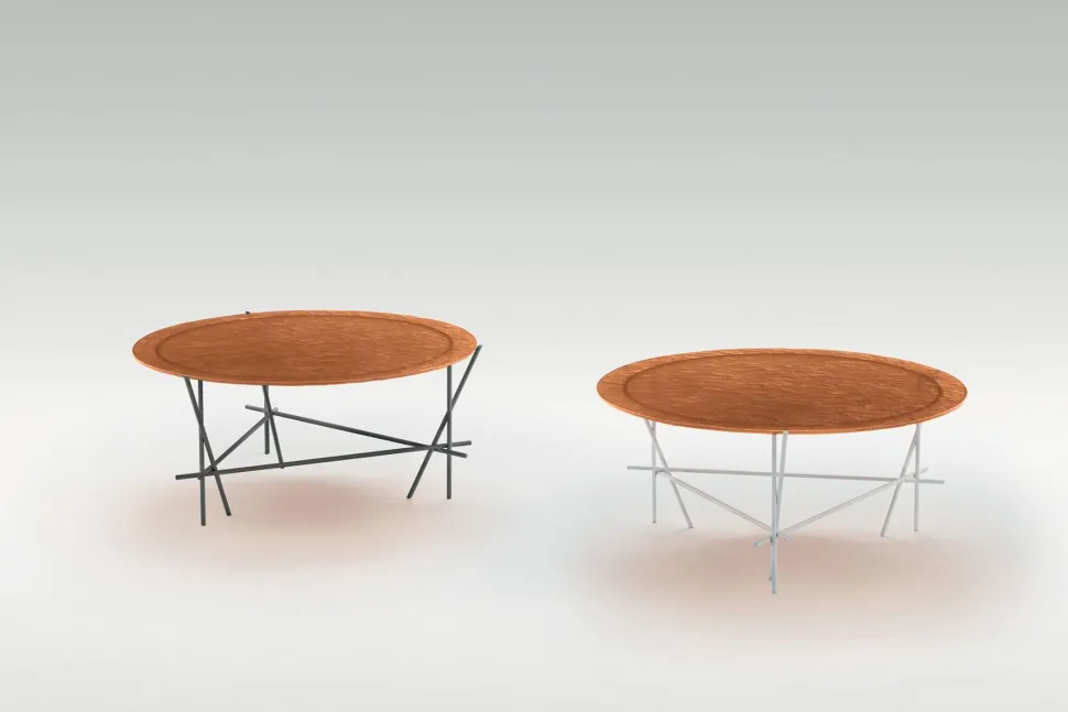 Tavolino da salotto con struttura in metallo Wire disponibile in vari colori