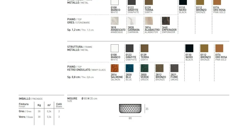 Tavolino da salotto con struttura in metallo Nest disponibile in vari colori