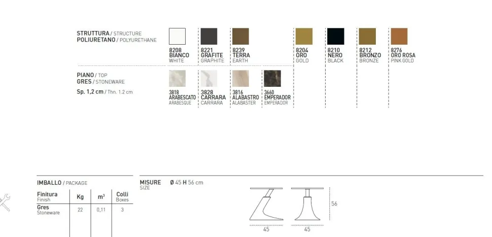 Tavolino da salotto Leaf Corner disponibile in vari colori