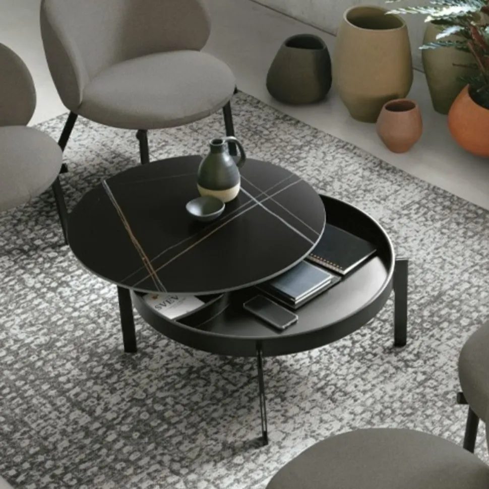 Tavolino da salotto trasformabile con vano interno Museo disponibile in vari colori