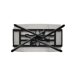 Tavolo Allungabile con base Metallo arrotondata e piano Ceramica Bianco Statuario in 2 misure