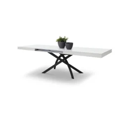 Tavolo allungabile con gamba centrale Marcus finitura Bianco Frassino disponibile in 2 misure