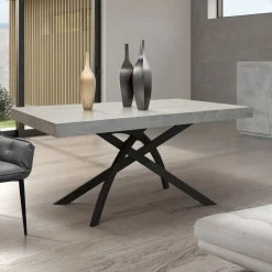 Tavolo allungabile con gamba centrale Marcus finitura Cemento disponibile in 2 misure