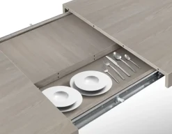 Tavolo allungabile con gambe incrociate Isaak finitura Olmo Perla disponibile in 2 misure