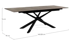 Tavolo allungabile con piano in ceramica Seyfert