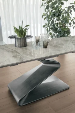 Tavolo allungabile con piano rettangolare in Gres Zed disponibile in vari colori L 180
