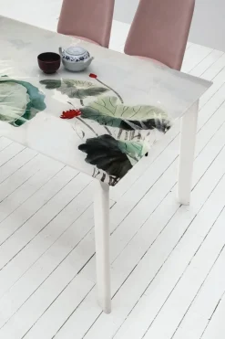 Tavolo allungabile con piano rettangolare in gres porcellanato Efesto disponibile in vari colori L 130