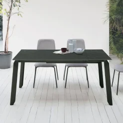 Tavolo allungabile con piano rettangolare in gres porcellanato Efesto disponibile in vari colori L 110