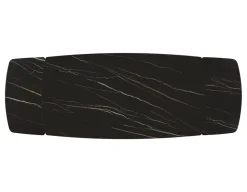 Tavolo allungabile con struttura in metallo e piano arrotondato in ceramica Romina disponibile in 2 misure
