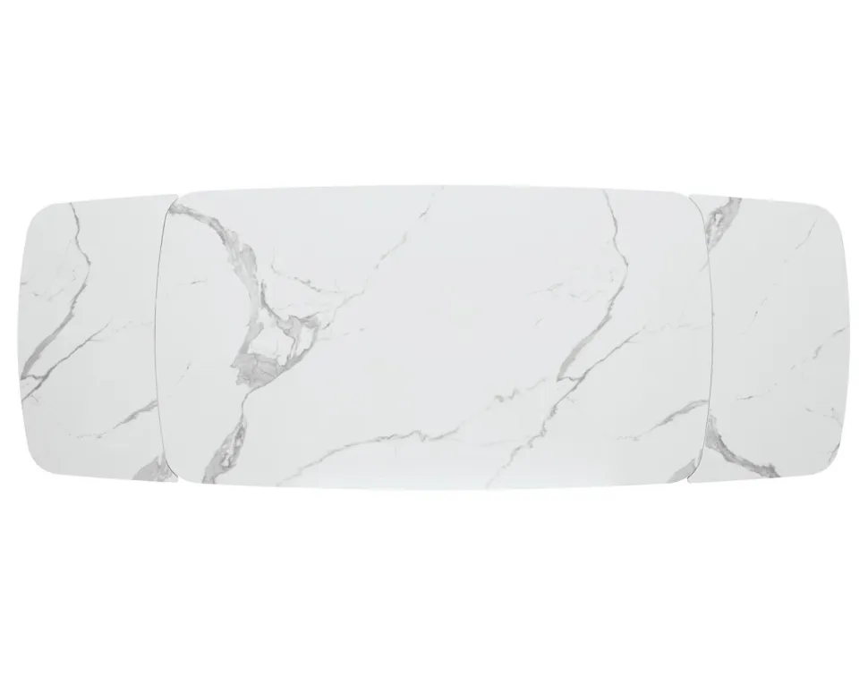 Tavolo allungabile con struttura in metallo e piano in ceramica Emma