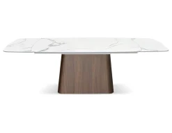Tavolo allungabile con struttura in metallo e piano in ceramica Emma