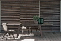 Tavolo allungabile con struttura in metallo e piano in gres porcellanato Giove in finitura Emperador L 180