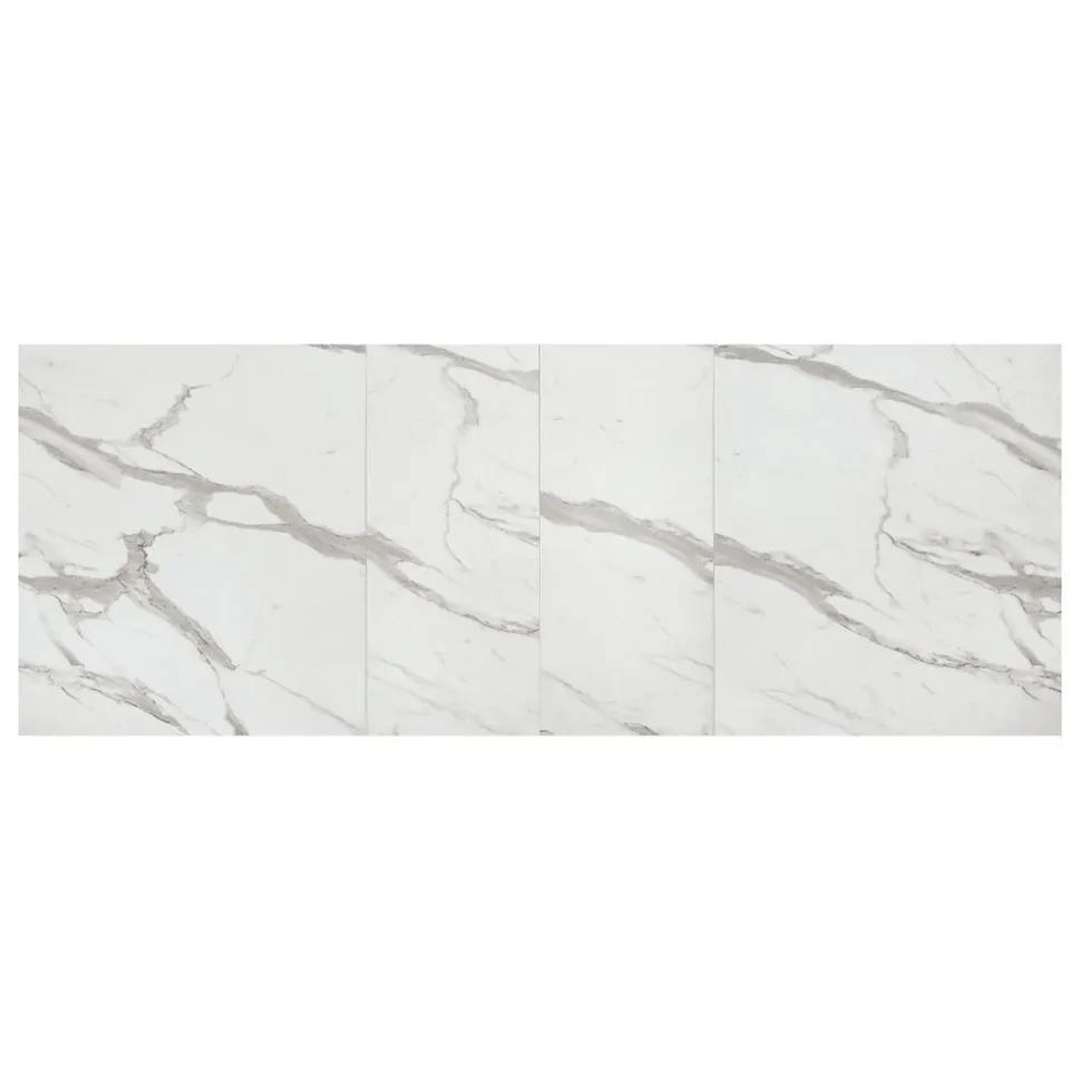 Tavolo allungabile da 160 a 240 cm con base Nera e Piano in nobilitato effetto Marmo Bianco Statuario