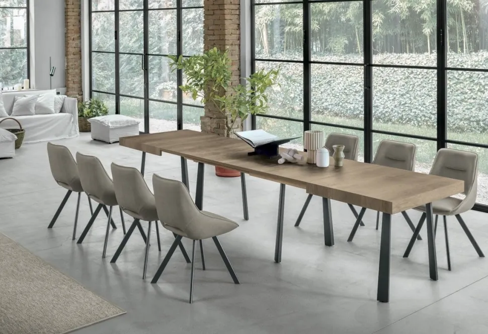 Tavolo allungabile e trasformabile Dione WOOD in finitura Rustico