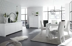 Tavolo allungabile linea Clear in Bianco Opaco