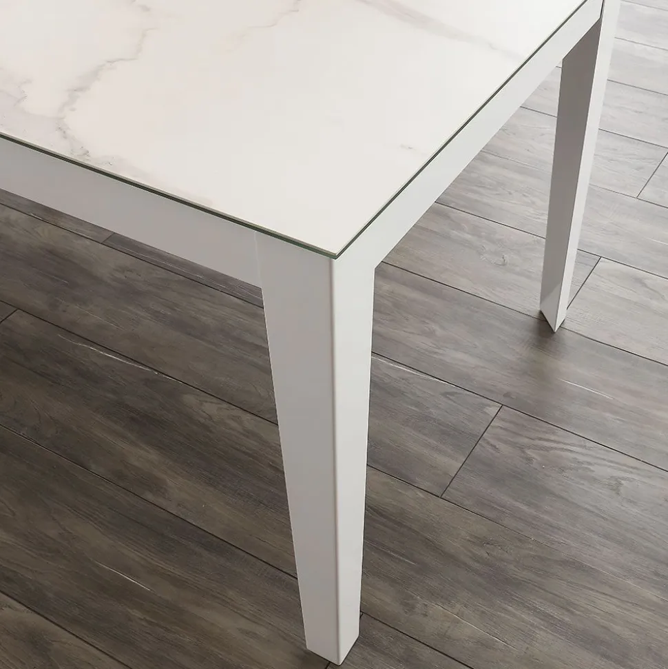 Tavolo allungabile Long Way con piano in Vetro Ceramica