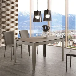 Tavolo allungabile Long Way con piano in Vetro Ceramica