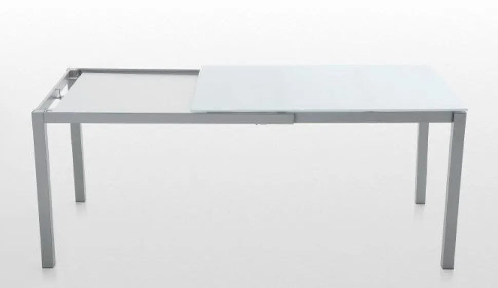 Tavolo allungabile Lotus 110x70 cm con piano in vetro