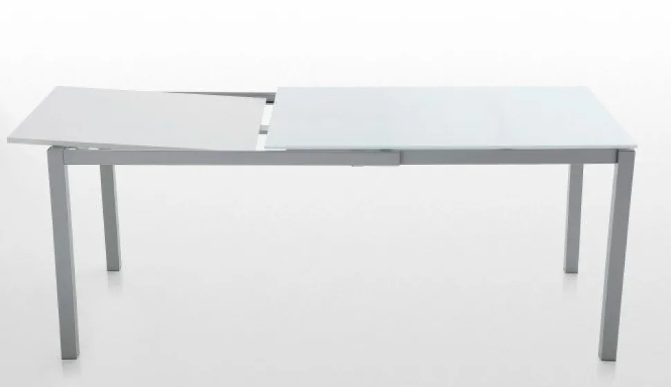 Tavolo allungabile Lotus 110x70 cm con piano in vetro