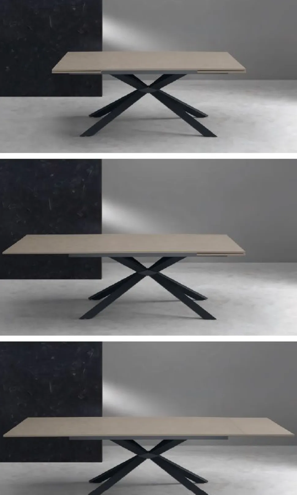 Tavolo allungabile Osaka finitura Malta Airone 160x90 cm bordo dritto