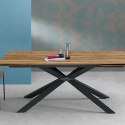 Tavolo allungabile Osaka finitura Rovere Slavonia 160x90 cm con Bordo Svasato 45°