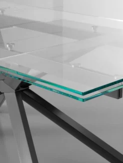 Tavolo allungabile Osaka 160x90 cm piano trasparente