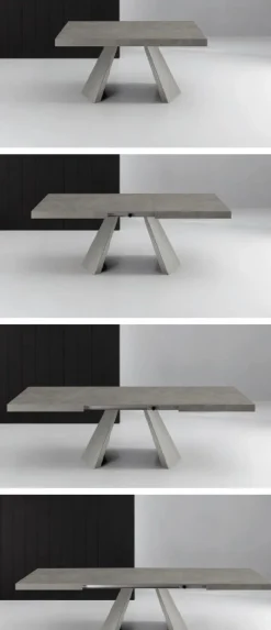 Tavolo allungabile Pechino con piano Folding 160x90 cm colore Grigio Cemento