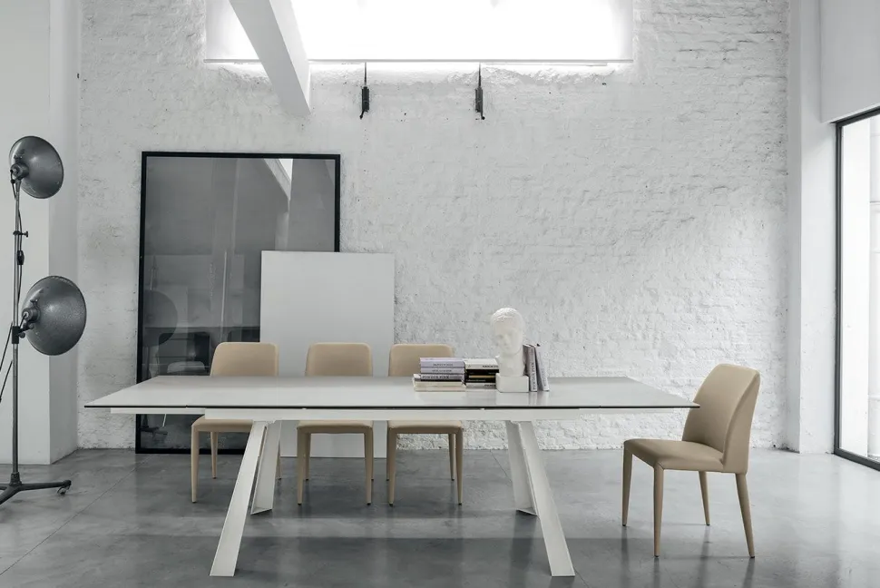 Tavolo allungabile Ponente in finitura Bianco L. 160