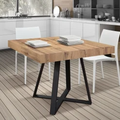 Tavolo allungabile rettangolare con piano in nobilitato disponibile in 3 colori Paxon