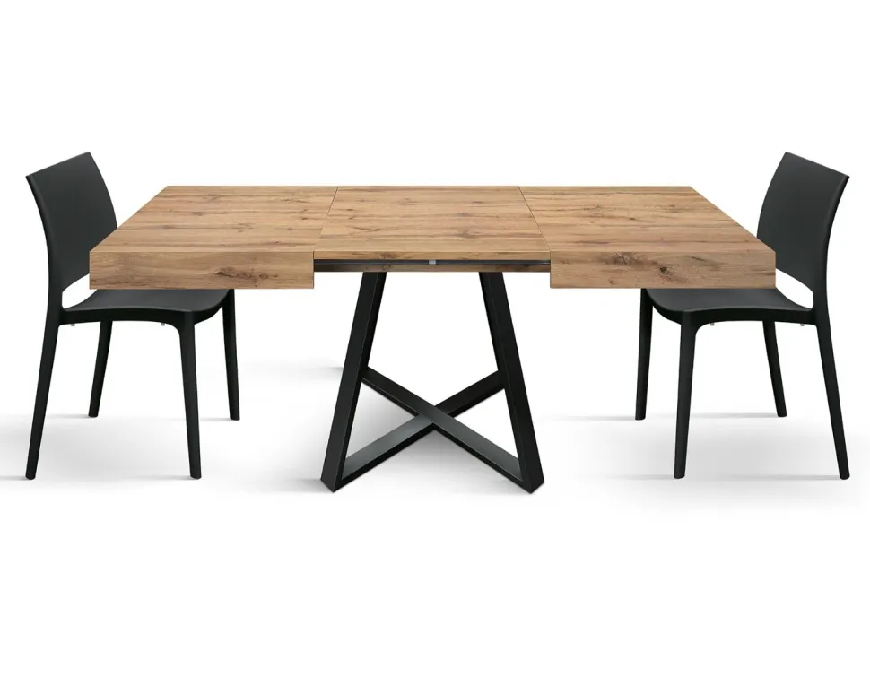 Tavolo allungabile rettangolare con piano in nobilitato disponibile in 3 colori Paxon