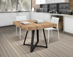 Tavolo allungabile rettangolare con piano in nobilitato disponibile in 3 colori Paxon