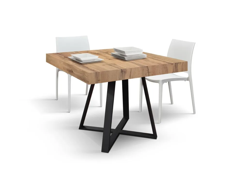 Tavolo allungabile rettangolare con piano in nobilitato disponibile in 3 colori Paxon