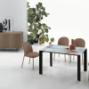 Tavolo allungabile rettangolare con piano in vetro temperato con stampa digitale Saturno L 130