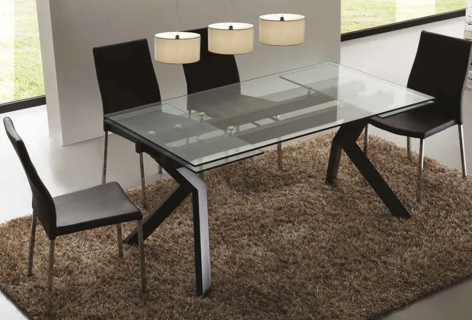 Tavolo allungabile Tokyo Glass disponibile in tre colorazioni