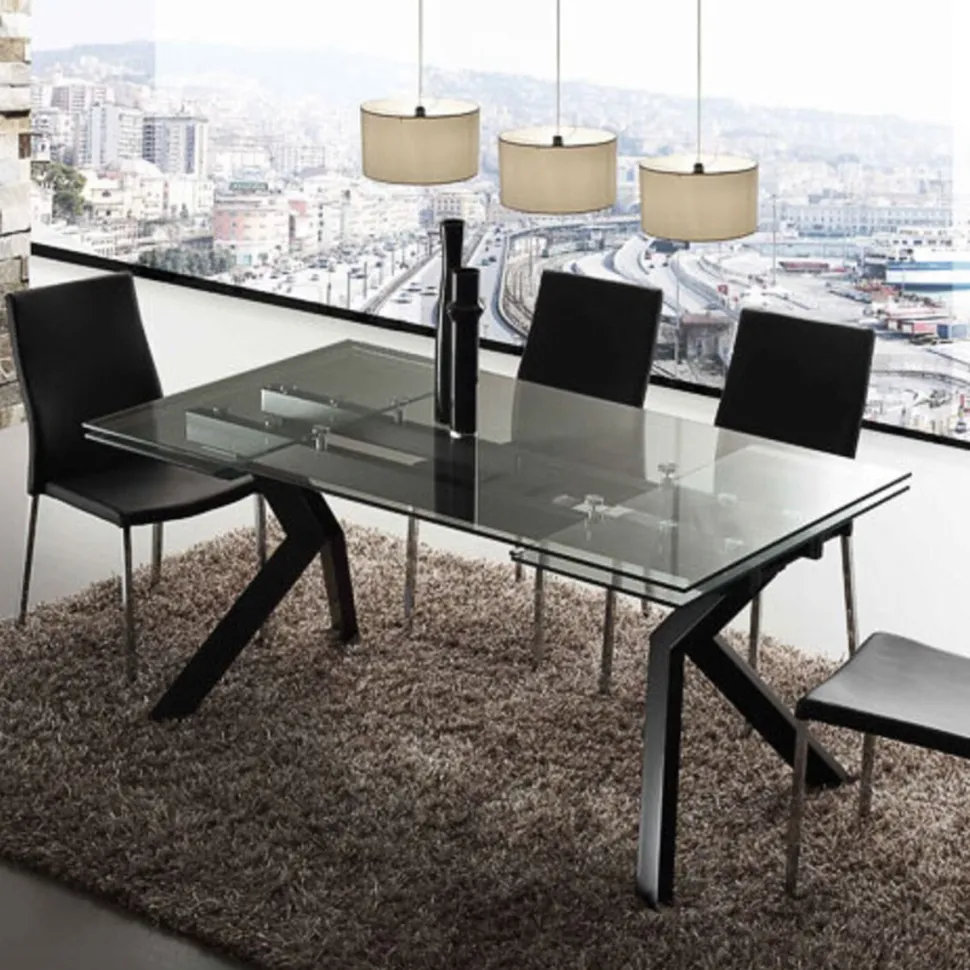 Tavolo allungabile Tokyo Glass disponibile in tre colorazioni