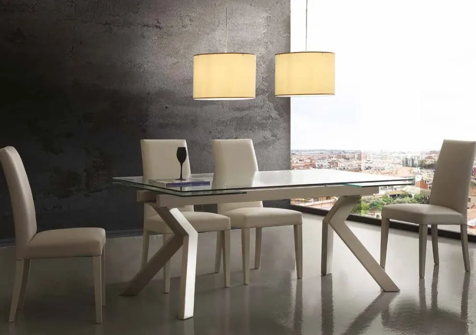 Tavolo allungabile Tokyo Glass disponibile in tre colorazioni