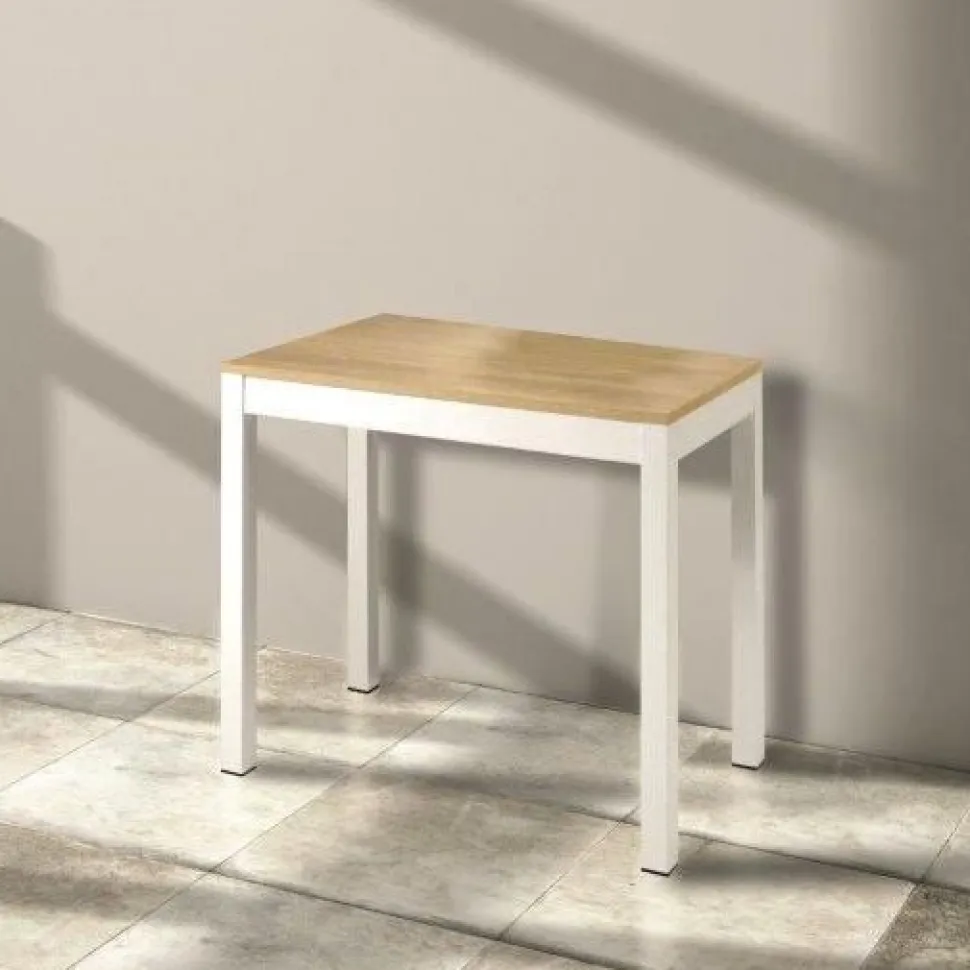 Tavolo allungabile Trilo in finitura Rovere e Bianco
