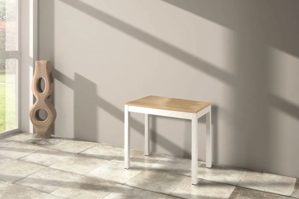 Tavolo allungabile Trilo in finitura Rovere e Bianco