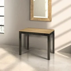 Tavolo allungabile Trilo in finitura Rovere e Nero