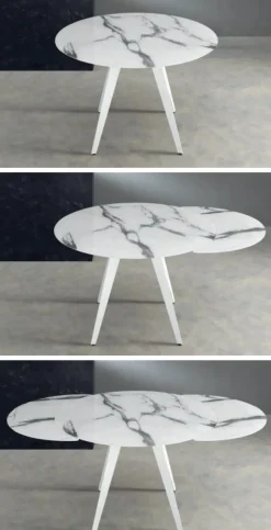 Tavolo Argo Eurosedia struttura bianco con vetro bianco