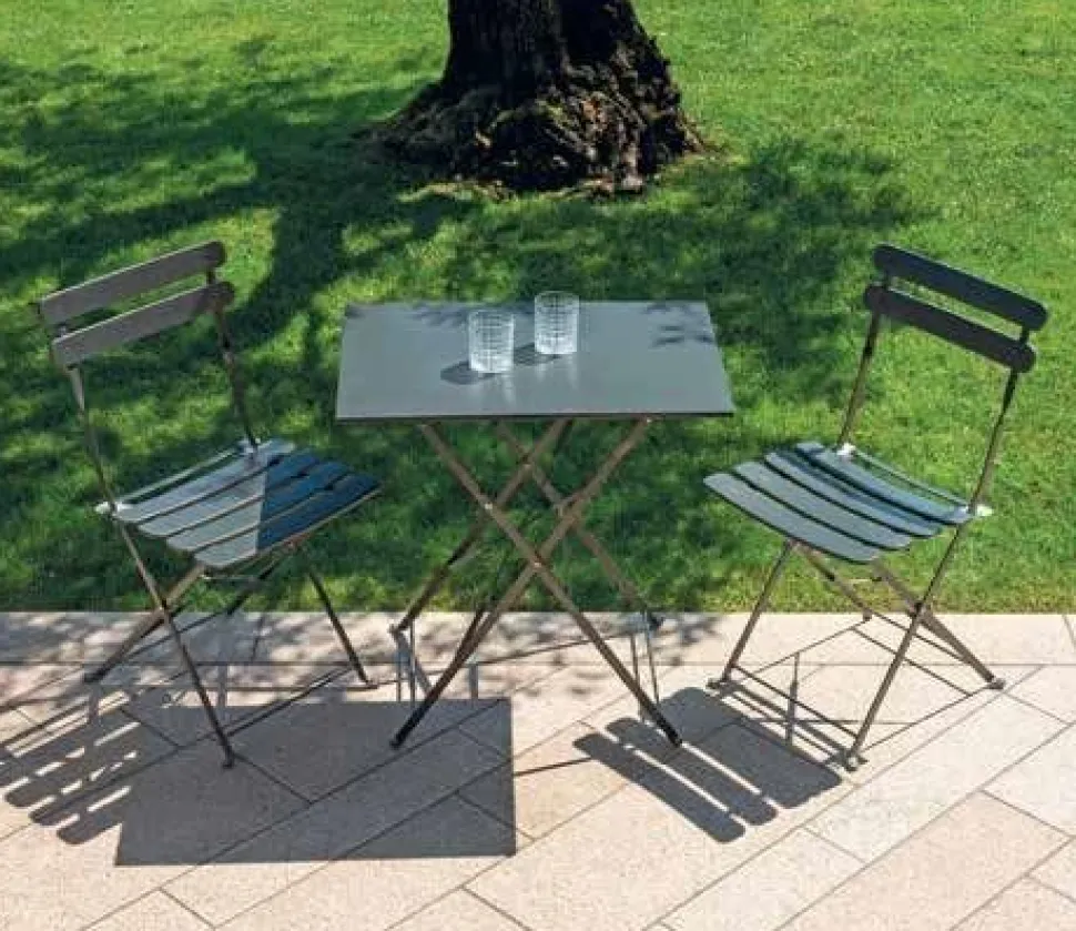 Tavolo Bistrò Pieghevole 50x70 cm in Ferro Disponibile in 3 Colori