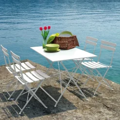 Tavolo Bistrò Rettangolare 110x70 cm Pieghevole in Ferro disponibile in 4 colori