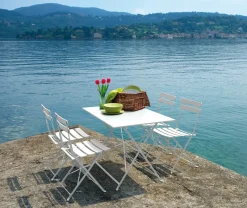 Tavolo Bistrò Rettangolare 110x70 cm Pieghevole in Ferro disponibile in 4 colori