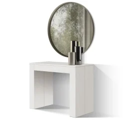 Tavolo Consolle allungabile in nobilitato Bianco Frassino modello Easy fino a 3 metri