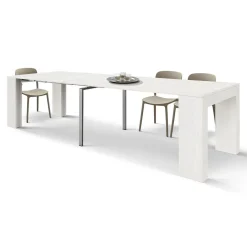 Tavolo Consolle allungabile in nobilitato Bianco Frassino modello Easy fino a 3 metri